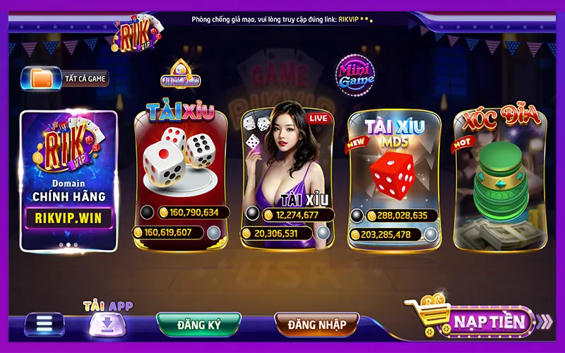 Trò chơi nổi bật trong hệ thống game bài RIKVIP
